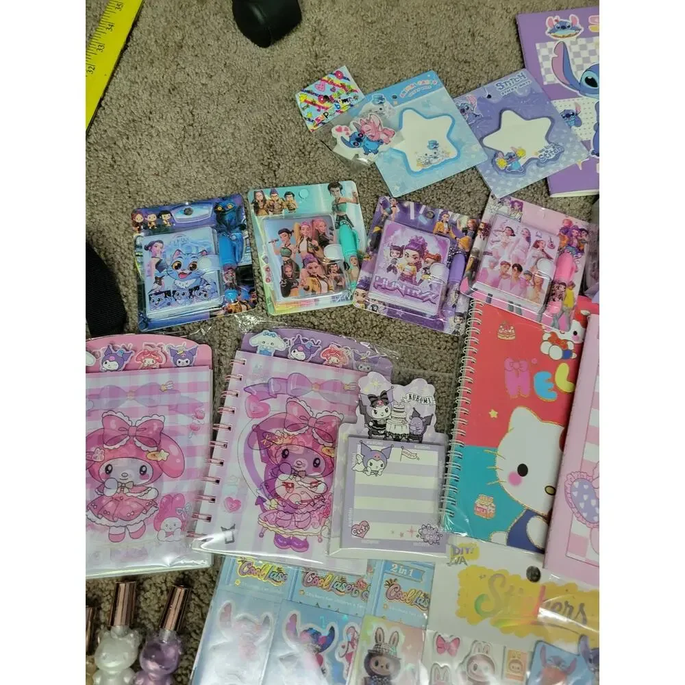 GIGANTIC!!! Sanrio Disney Stationery Set Kuromi My Melody Stitch 70 New Kpop